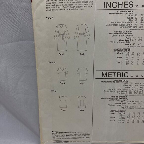 1981 Stretch and Sew Basic Dress and Blouse Design Patterns By Ann Person - Picture 7 of 11